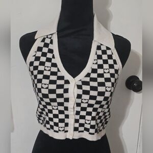 Witty Fox Black and White Knit Top Size M
